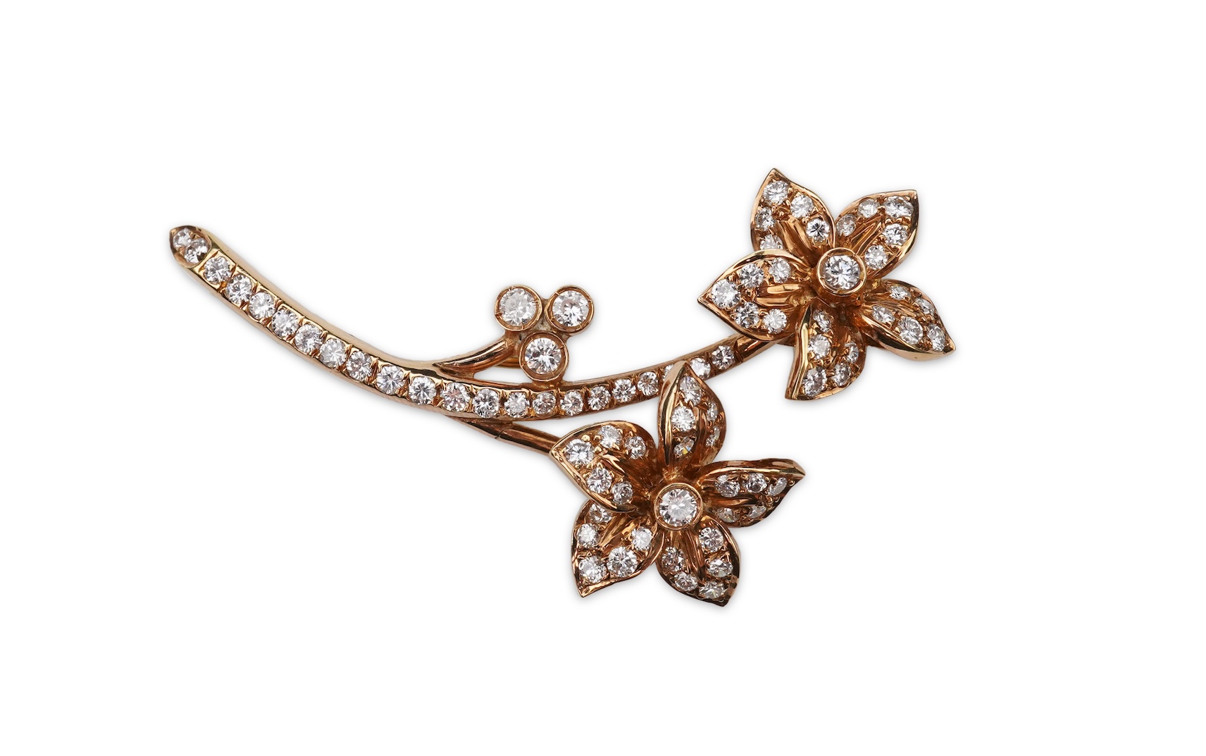 A gold and diamond brooch